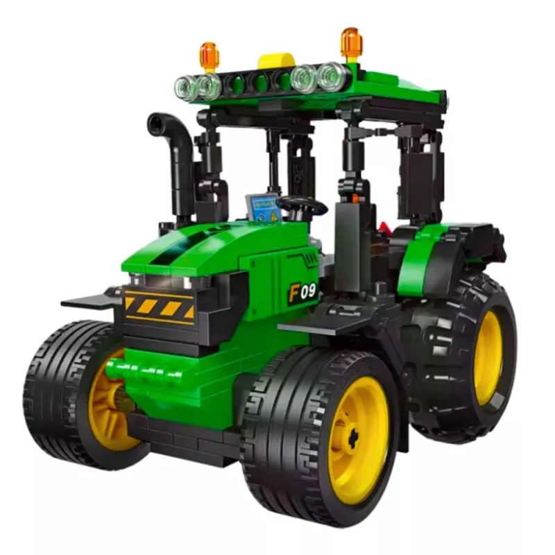 LEAN TOYS Konstrukciniai blokeliai Ūkio traktorius Žemės ūkio Žalias 304 vnt.