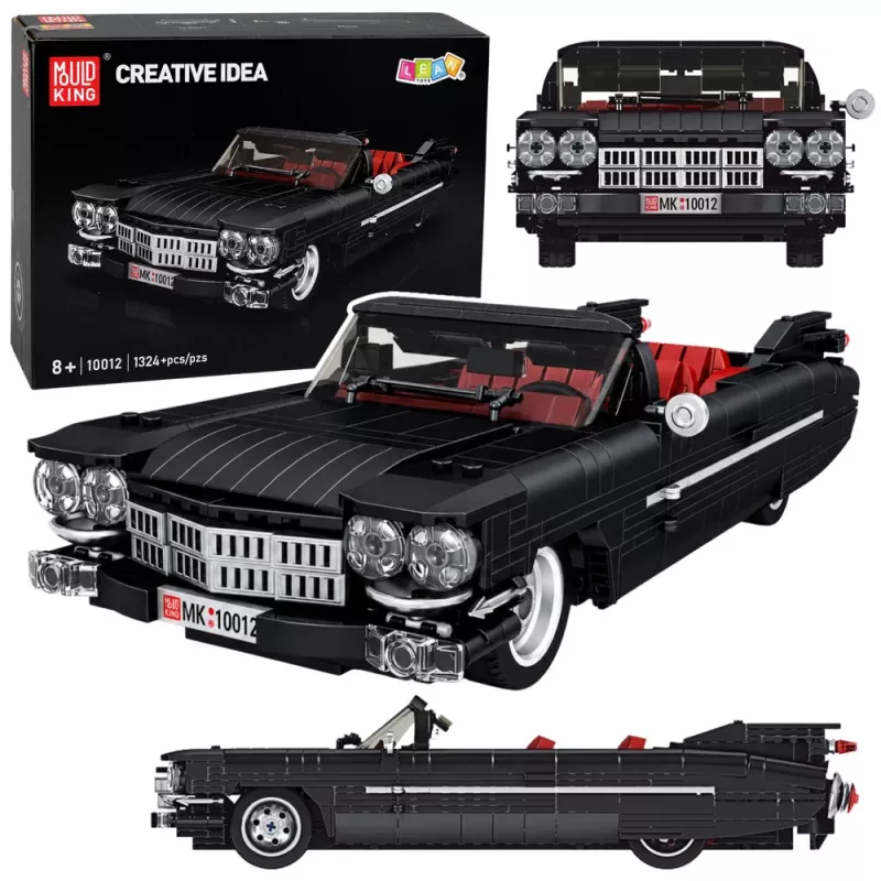 LEAN TOYS Construction Bricks Classic Car Cabrio Cadi-Elrado Black 1324 pcs.