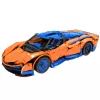 LEAN TOYS konstruktorius sportinis automobilis RC – mėlynas ir oranžinis (1883 dalys, 2.4GHz, 1:8 mastelis)