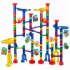 LEAN TOYS Konstrukcinis rinkinys kamuoliuko trasa su tuneliais ir spalvingais dinozaurais, 192 vnt.