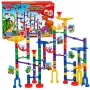 LEAN TOYS Konstrukcinis rinkinys kamuoliuko trasa su tuneliais ir spalvingais dinozaurais, 192 vnt.