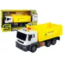 LEAN TOYS Statybinė transporto priemonė Savivartis 1:16 Geltonas su kėlimo priekaba