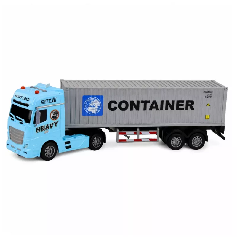 LEAN TOYS Vilikas su konteineriu, atidaromomis durimis, šviesomis ir garsais – mėlynas, 54 cm
