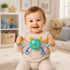 LEAN TOYS Crab Sensory Educational Toy For Toddlers Rattle Teether Blue