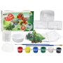LEAN TOYS Kūrybinis meninis rinkinys Dinozaurai 3D gipso dažai - Liek ir dažyk 6 dinozaurų figūrėlės, 6 formos, 6 dažai, įrankiai, nuo 5 metų