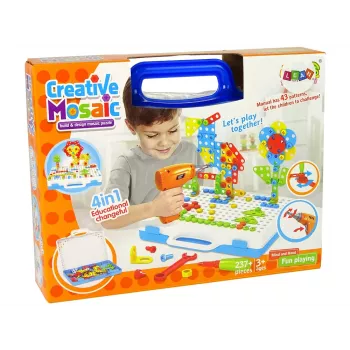 LEAN TOYS Kūrybinis mozaikos galvosūkis 4in1 su atsuktuvu, 237 dalys