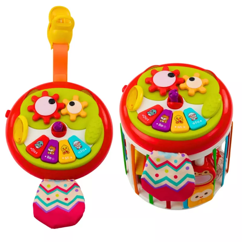 LEAN TOYS Cylinder Sensory Cube Interaktyvus formų rūšiuotuvas su šviesomis ir garsais - įvairiaspalvis (22659)