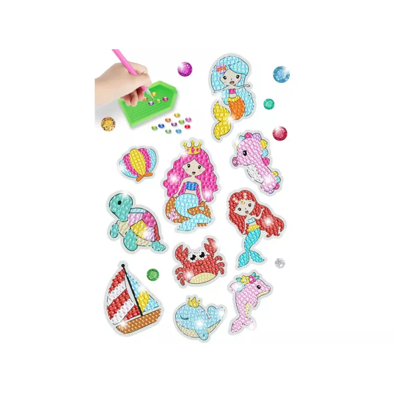 LEAN TOYS Diamond Embroidery Sticker Set Sea World Animals Mosaic