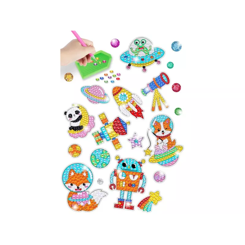 LEAN TOYS „Diamond Embroidery“ lipdukų rinkinys „Space Astronaut Mosaic“