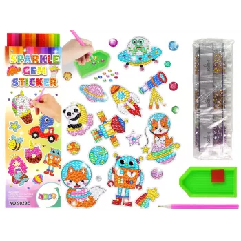 LEAN TOYS „Diamond Embroidery“ lipdukų rinkinys „Space Astronaut Mosaic“
