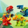 LEAN TOYS Dinozaurų konstravimo blokelių rinkinys su atsuktuvu 4-in-1