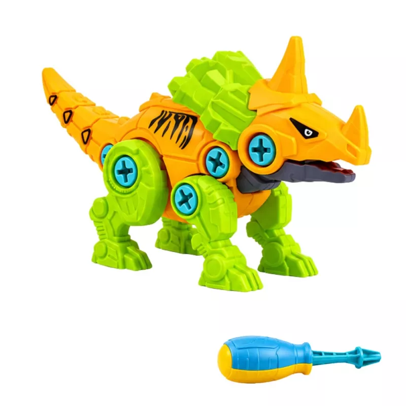 LEAN TOYS Dinozaurų konstravimo blokelių rinkinys su atsuktuvu 4-in-1