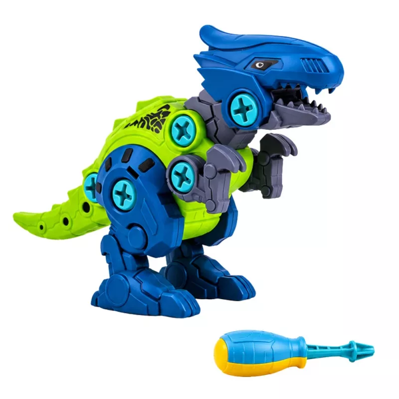 LEAN TOYS Dinozaurų konstravimo blokelių rinkinys su atsuktuvu 4-in-1