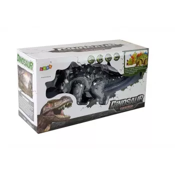 LEAN TOYS Dinozauras su baterija Triceratops Pilka