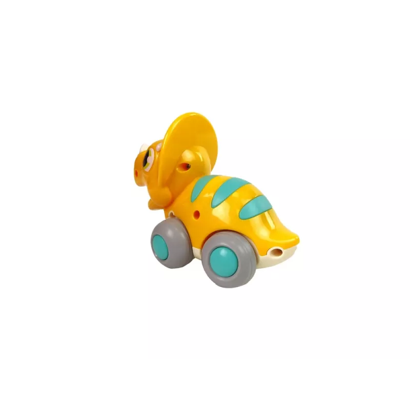 LEAN TOYS Dinozauras ant ratų Geltonas Triceratops Figūrėlė