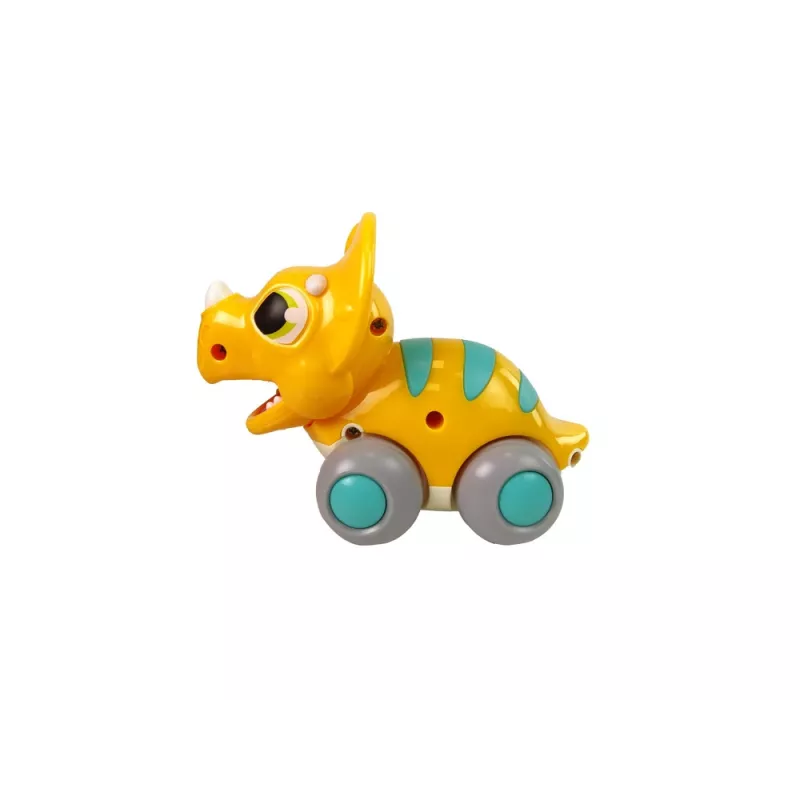 LEAN TOYS Dinozauras ant ratų Geltonas Triceratops Figūrėlė