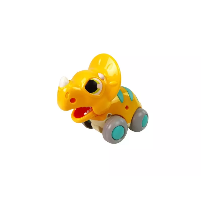 LEAN TOYS Dinozauras ant ratų Geltonas Triceratops Figūrėlė