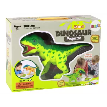LEAN TOYS Dinozaurų projektorius su žymekliais ir šablonais