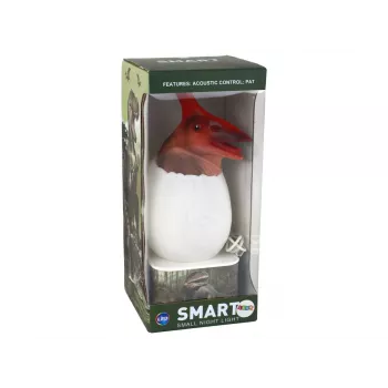 LEAN TOYS Dinozaur Pterozaur LED Micro USB Lempa Kiaušinis - 16 RGB spalvų, liečiamas ir nuotolinis valdymas, įkraunama
