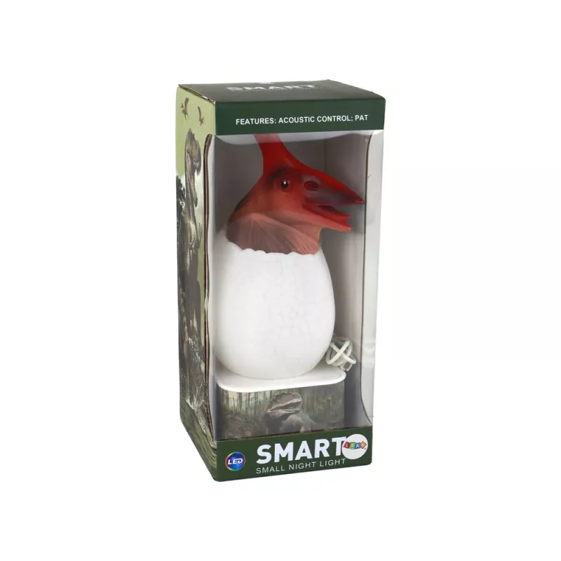 LEAN TOYS Dinozaur Pterozaur LED Micro USB Lempa Kiaušinis - 16 RGB spalvų, liečiamas ir nuotolinis valdymas, įkraunama