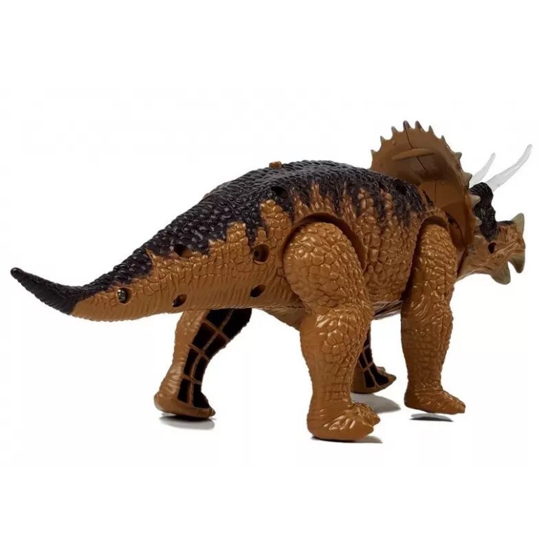 LEAN TOYS Dinozauras Triceratops su baterijomis Geltonas
