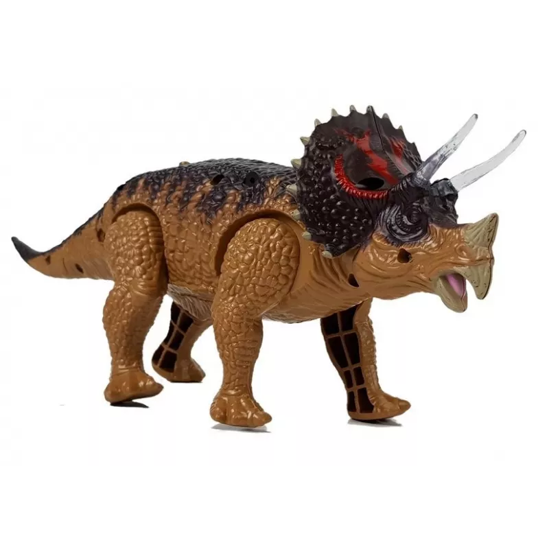 LEAN TOYS Dinozauras Triceratops su baterijomis Geltonas