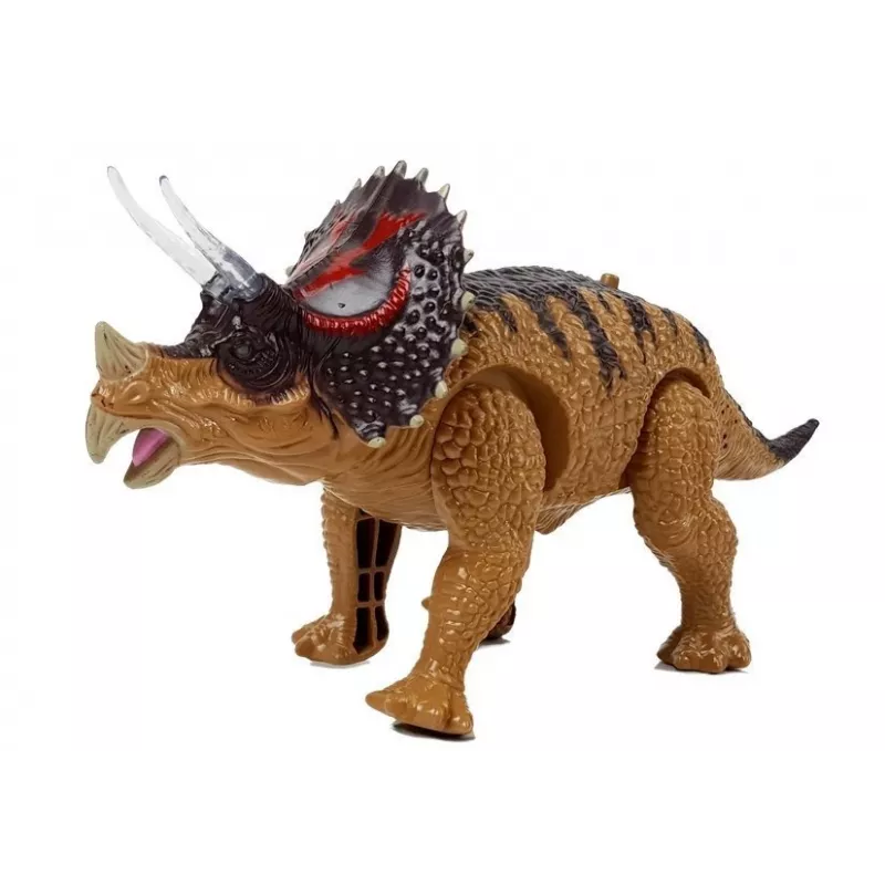 LEAN TOYS Dinozauras Triceratops su baterijomis Geltonas