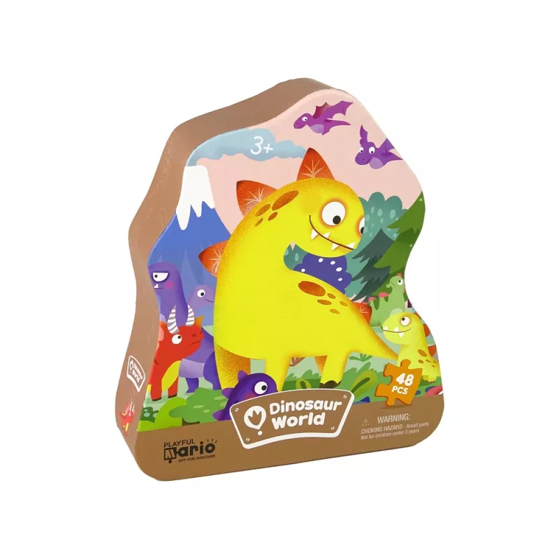 LEAN TOYS Dinozaurų ugnikalnio dėlionė 48 dalių