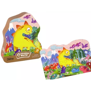LEAN TOYS Dinozaurų ugnikalnio dėlionė 48 dalių