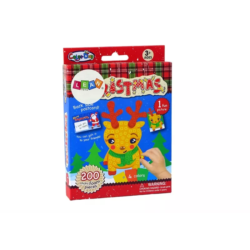 LEAN TOYS DIY Spalvoto Mozaikinio Kalėdinio Elnio Lopymo Rinkinys