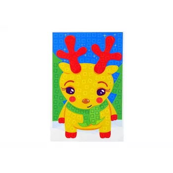 LEAN TOYS DIY Spalvoto Mozaikinio Kalėdinio Elnio Lopymo Rinkinys