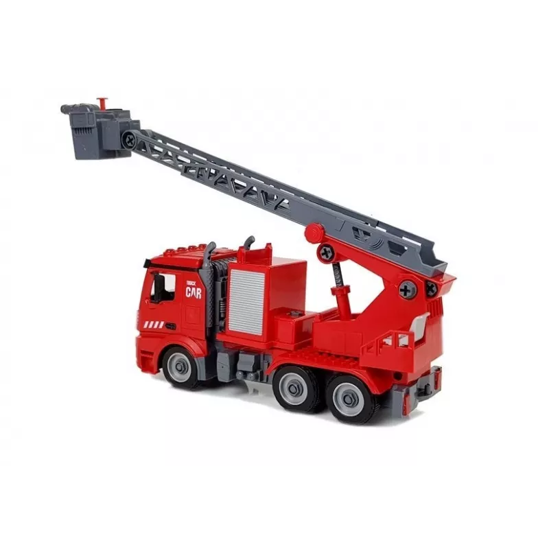 LEAN TOYS DIY Firetruck 2in1 Kit Removable Lifts Screwdriver Sound Light Effects Helmet