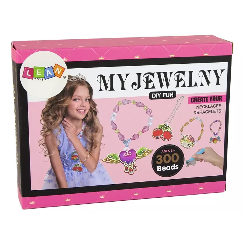 LEAN TOYS DIY Karoliukų rinkinys papuošalų gamybai su rašikliais