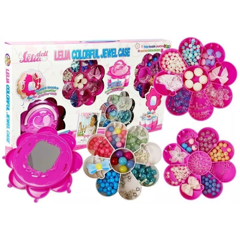 LEAN TOYS DIY Jewelry Bead Set Folding Mirror Box