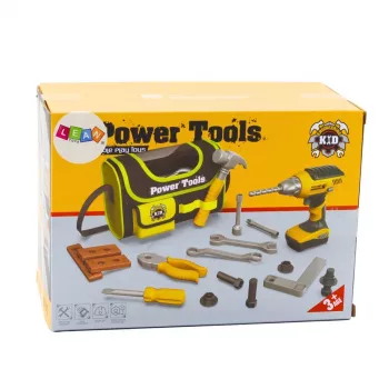 LEAN TOYS DIY rinkinio įrankių krepšys akumuliatoriniams gręžtuvams, 600D poliesteris, juodas su raudonomis detalėmis