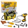 LEAN TOYS DIY rinkinio įrankių krepšys akumuliatoriniams gręžtuvams, 600D poliesteris, juodas su raudonomis detalėmis