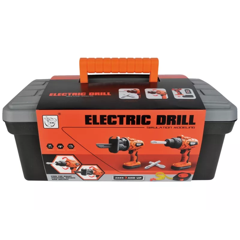 LEAN TOYS DIY rinkinys įrankių dėžė su akumuliatoriniu grąžtu
