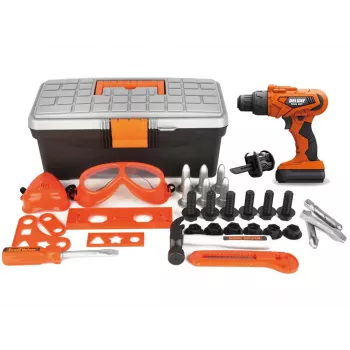 LEAN TOYS DIY rinkinys įrankių dėžė su akumuliatoriniu grąžtu