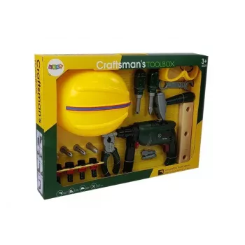 LEAN TOYS DIY rinkinys su akumuliatoriniu grąžtu, akiniais ir šalmu