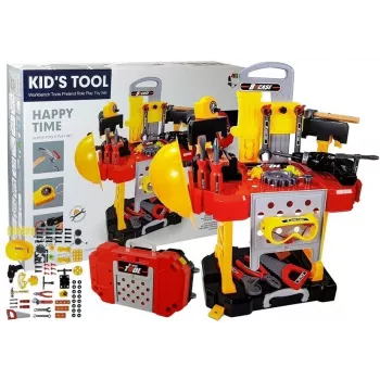 LEAN TOYS DIY rinkinys su baterijomis 3in1 lagaminas dirbtuvės 85 elementai 56cm