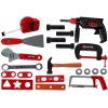LEAN TOYS DIY įrankių rinkinys lagamine juodas – 187 dalių chromo vanadžio plieno įrankių rinkinys su vežimėlio lagaminu