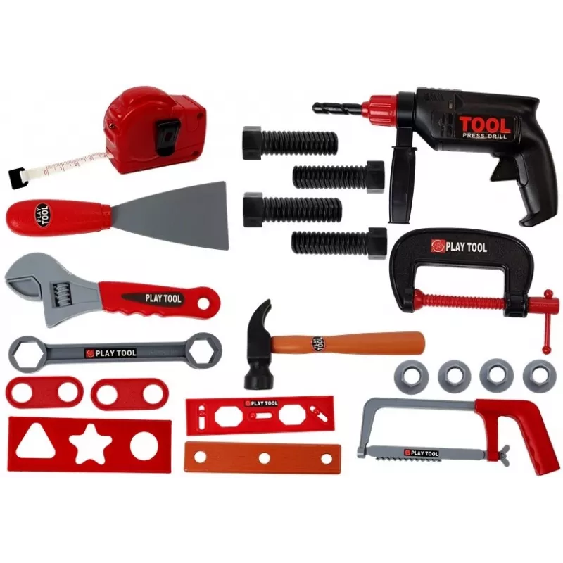 LEAN TOYS DIY įrankių rinkinys lagamine juodas – 187 dalių chromo vanadžio plieno įrankių rinkinys su vežimėlio lagaminu