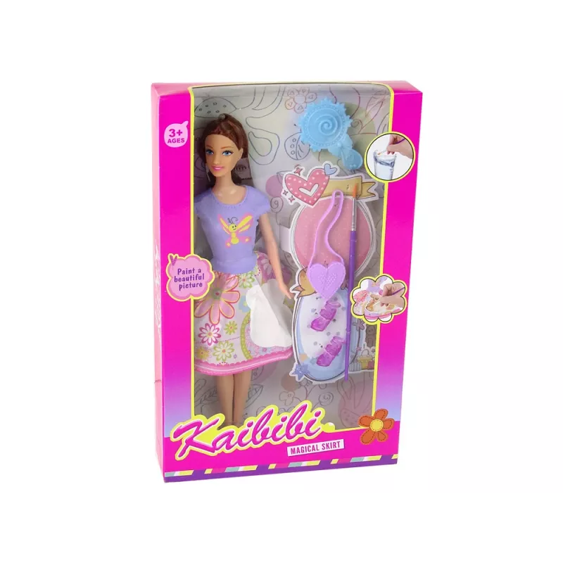 LEAN TOYS Lėlė su ilgais plaukais ir dažoma suknele
