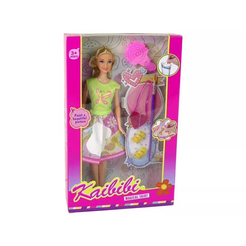 LEAN TOYS Lėlė su ilgais plaukais ir dažymo suknele
