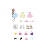LEAN TOYS Lėlės modelio drabužių, aksesuarų ir papuošalų rinkinys lagamine