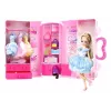 LEAN TOYS Lėlės modelio drabužių, aksesuarų ir papuošalų rinkinys lagamine