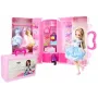 LEAN TOYS Lėlės modelio drabužių, aksesuarų ir papuošalų rinkinys lagamine