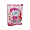 LEAN TOYS Dvipusė lenta su kreidelėmis, stovu, projektoriumi ir paveikslėliais, rožinė