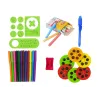 LEAN TOYS Dvipusė lenta su kreidelėmis, stovu ir projektoriumi paveikslėliams raudona