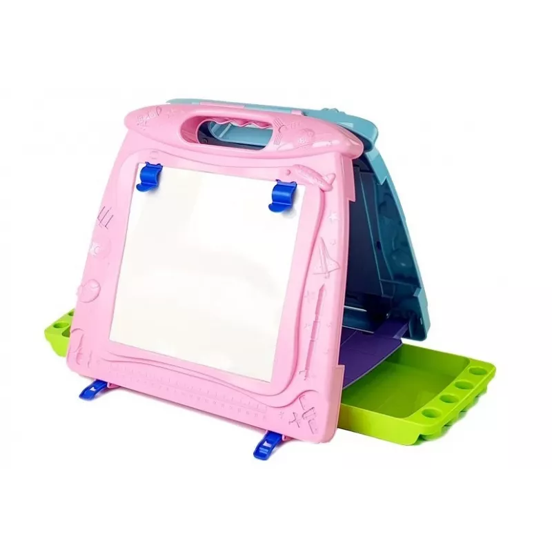 LEAN TOYS Dvipusė piešimo lenta su žymekliais ir magnetais